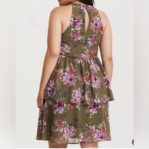 Torrid Chiffon Tiered Ruffle Dress Size 1 - Picture 8 of 8